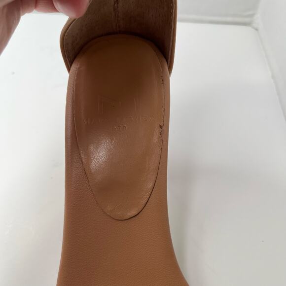 Marc Fisher Tan Leather LTD Derine Ankle Strap Square Toe Heeled Sandals 6.5M - Picture 14 of 14